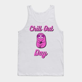 Chill Out Day Pink Sloth Bear Tank Top